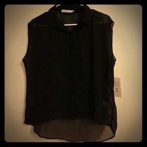 Justfab see-through button down shirt